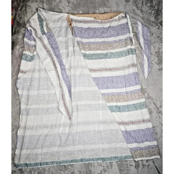 ZARA Sarong Striped Wrap Skirt Tie Waist Multi-Color Boho Size M Medium - Picture 4 of 13